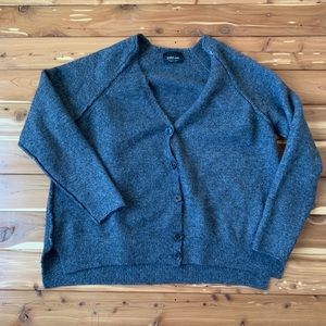 Zara Knit Gray Long Sleeve Button Up Acrylic Cardigan Sweater Medium